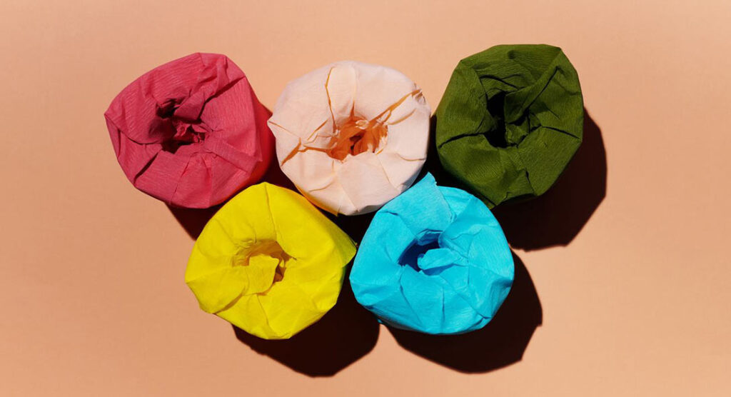 papier toilette coloré